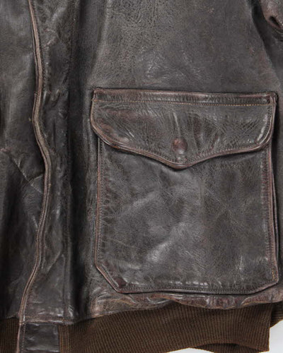 Vintage 50s Avion US Leather Bomber Jacket - L