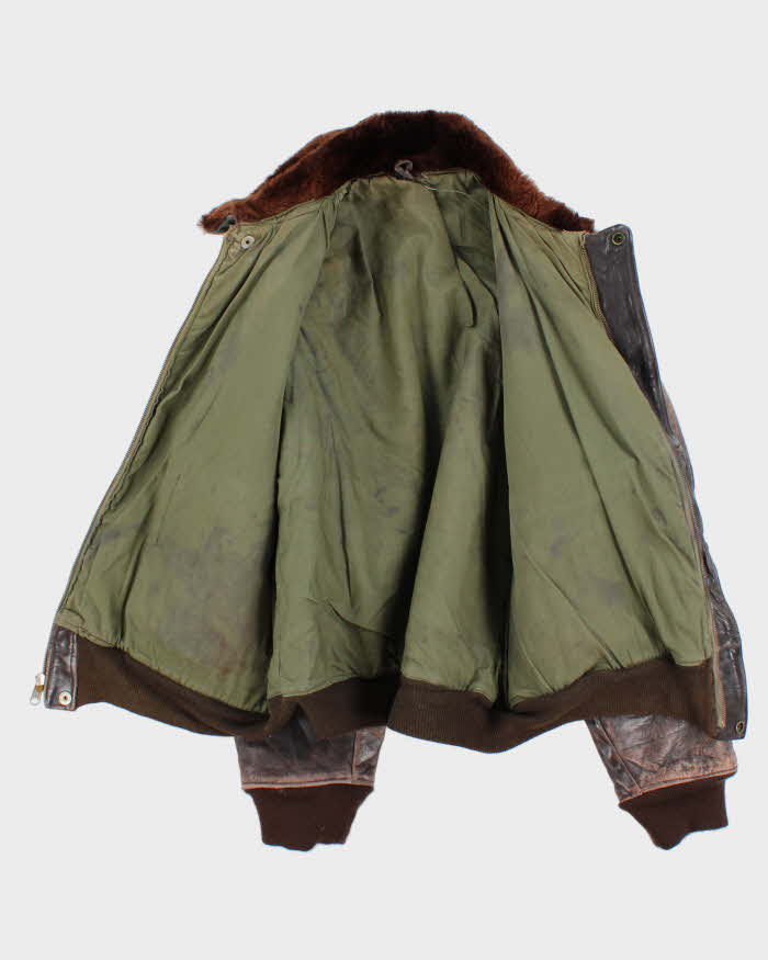 Vintage 1950s US Airforce G-1 Leather Flight Bomber Jacket - L