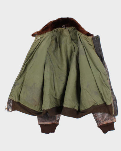 Vintage 50s Avion US Leather Bomber Jacket - L