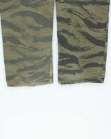 Vintage 1980s US Military Tiger Stripe Camo Wide Leg Cargo Combat Trousers - W32 L30