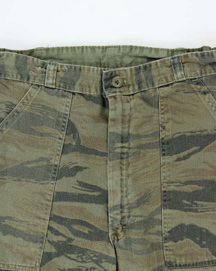 Vintage 1980s US Military Tiger Stripe Camo Wide Leg Cargo Combat Trousers - W32 L30
