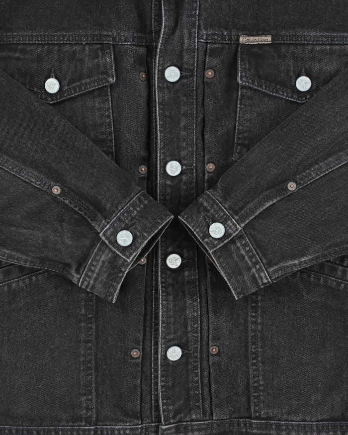 Vintage 1990s Calvin Klein Black Classic Denim Jacket - XL – Rokit