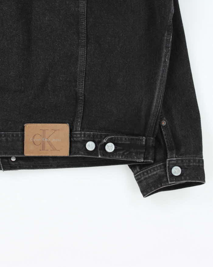 Vintage 1990s Calvin Klein Black Classic Denim Jacket - XL