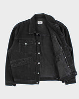 Vintage 1990s Calvin Klein Black Classic Denim Jacket - XL