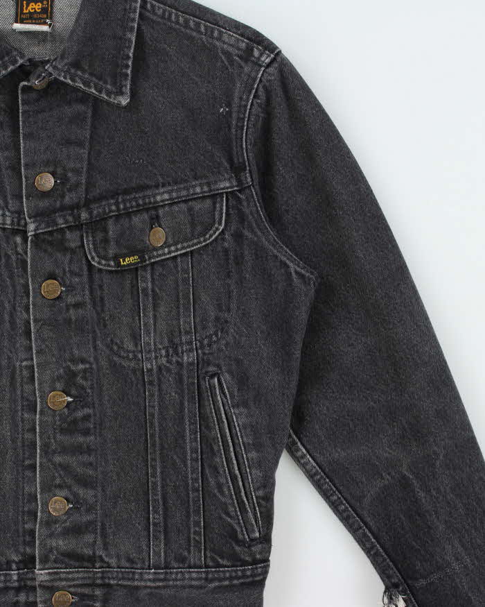 Vintage 1986 Lee Riders 220 Union Made In USA Distressed Denim Trucker Jacket - XS