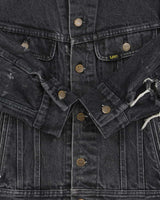 Vintage 1986 Lee Riders 220 Union Made In USA Distressed Denim Trucker Jacket - XS