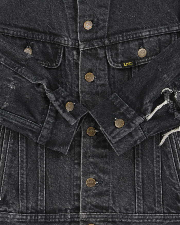 Vintage 1986 Lee Riders 220 Union Made In USA Distressed Denim Trucker Jacket - XS