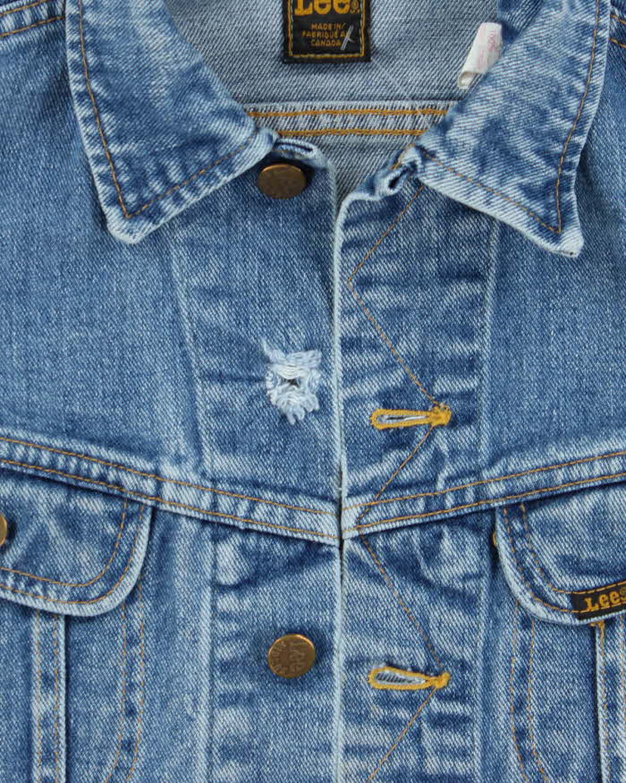 Vintage 1988 Lee Riders 220 Made In Canada Light Wash Denim Trucker Jacket - XS
