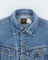 Vintage 1988 Lee Riders 220 Made In Canada Light Wash Denim Trucker Jacket - XS