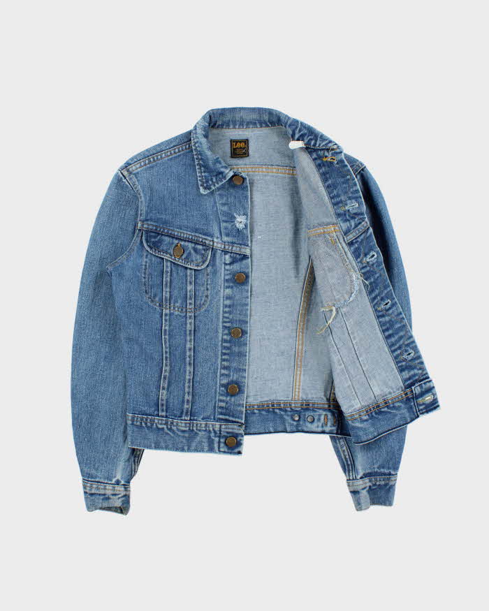 Vintage 1988 Lee Riders 220 Made In Canada Light Wash Denim Trucker Jacket - XS