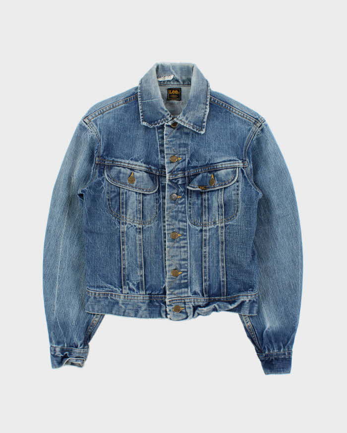 Vintage 1980s Lee Riders 220 Made In Canada Medium Wash Denim Trucker Jacket - M