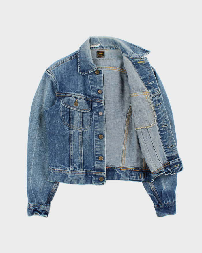 Vintage 1980s Lee Riders 220 Made In Canada Medium Wash Denim Trucker Jacket - M