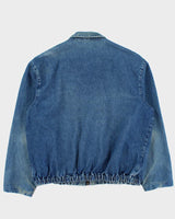 Vintage 1980s Polo Ralph Lauren Made In Canada Medium Wash Denim Harrington Jacket - L