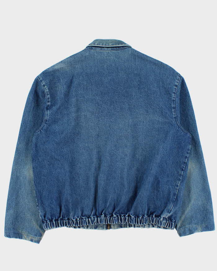 Vintage 1980s Polo Ralph Lauren Made In Canada Medium Wash Denim Harrington Jacket - L