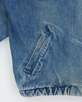 Vintage 1980s Polo Ralph Lauren Made In Canada Medium Wash Denim Harrington Jacket - L
