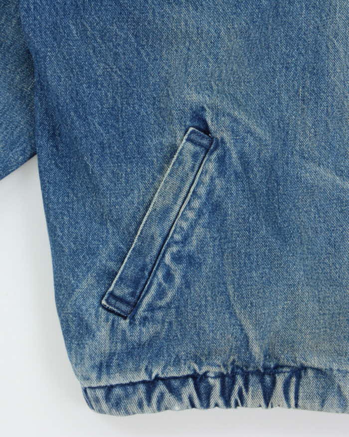 Vintage 1980s Polo Ralph Lauren Made In Canada Medium Wash Denim Harrington Jacket - L