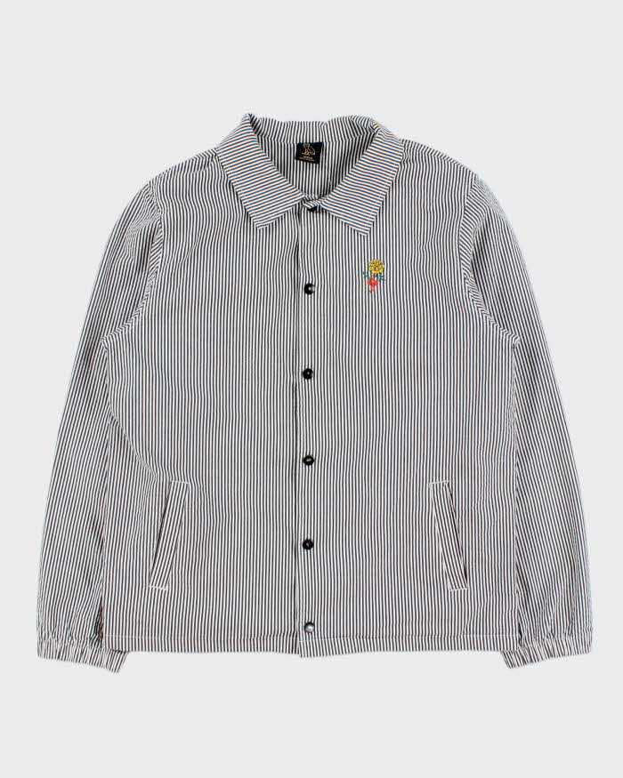 October's Very Own OVO Embroidered Striped Seersucker Coach Jacket - M