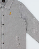 October's Very Own OVO Embroidered Striped Seersucker Coach Jacket - M