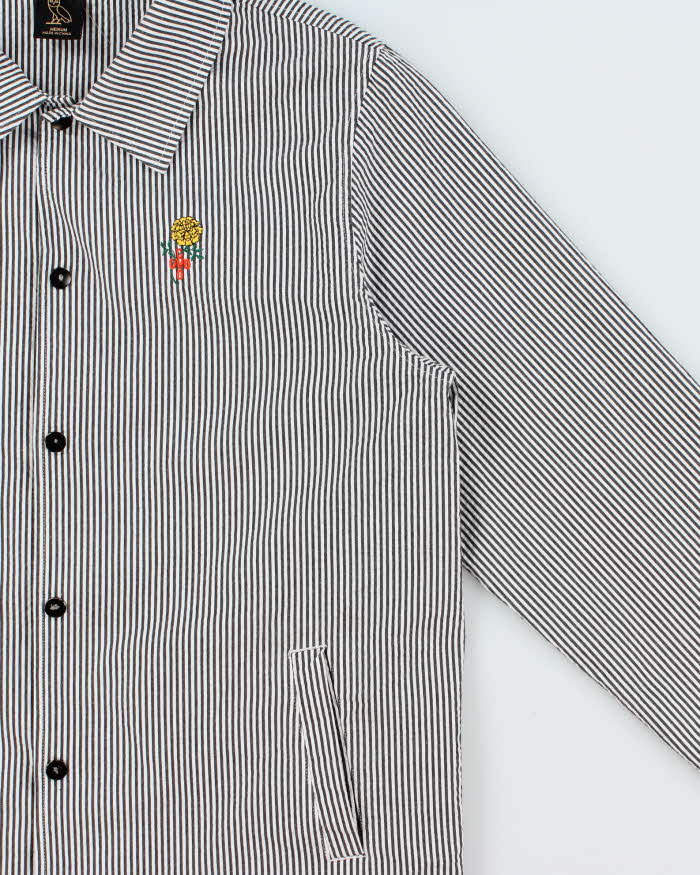 October's Very Own OVO Embroidered Striped Seersucker Coach Jacket - M