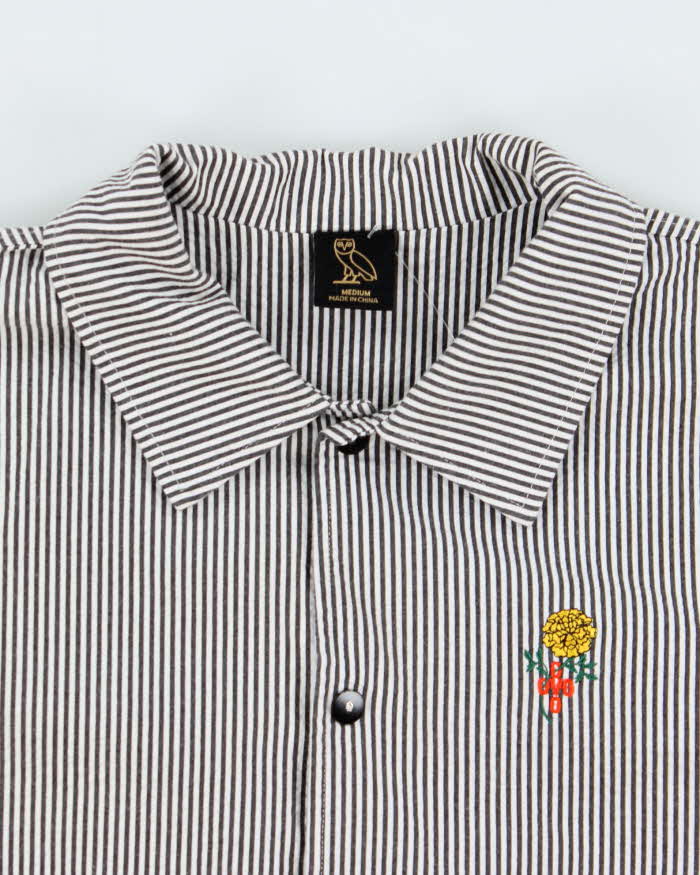 October's Very Own OVO Embroidered Striped Seersucker Coach Jacket - M