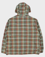 Vintage Eddie Bauer Checked Quarter-zip Oversized Hooded Jacket - M