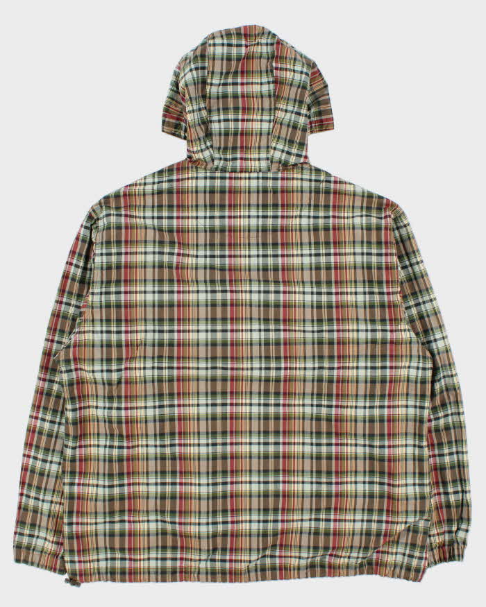 Vintage Eddie Bauer Checked Quarter-zip Oversized Hooded Jacket - M