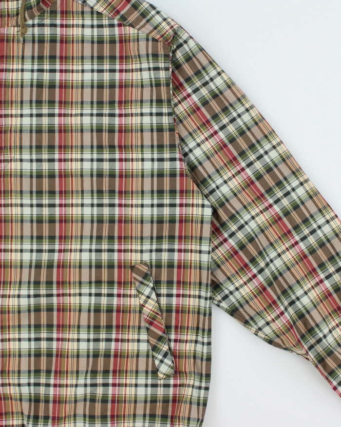 Vintage Eddie Bauer Checked Quarter-zip Oversized Hooded Jacket - M