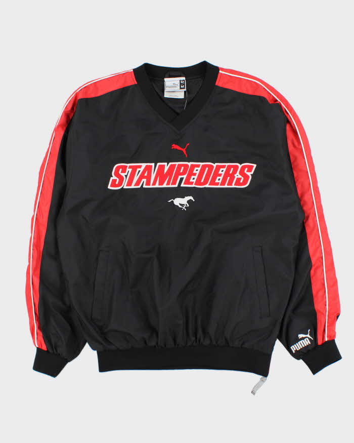 Vintage 1990s Puma Calgary Stampeders CFL Shell Pullover Training Jacket - L