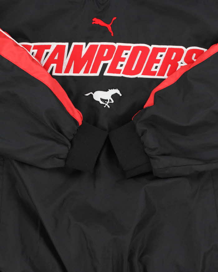 Vintage 1990s Puma Calgary Stampeders CFL Shell Pullover Training Jacket - L