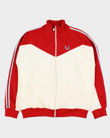 Vintage 1990s Fred Perry Sportswear Classic Baby Blue Striped Track Jacket - XL