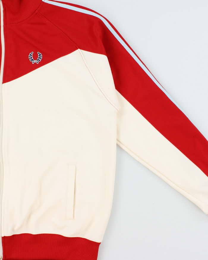 Vintage 1990s Fred Perry Sportswear Classic Baby Blue Striped Track Jacket - XL