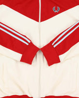 Vintage 1990s Fred Perry Sportswear Classic Baby Blue Striped Track Jacket - XL