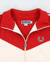 Vintage 1990s Fred Perry Sportswear Classic Baby Blue Striped Track Jacket - XL