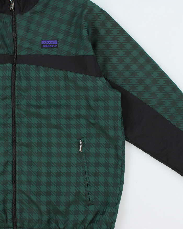 Vintage Adidas Originals R.Y.V Houndstooth Soft Shell Windbreaker Jacket - L
