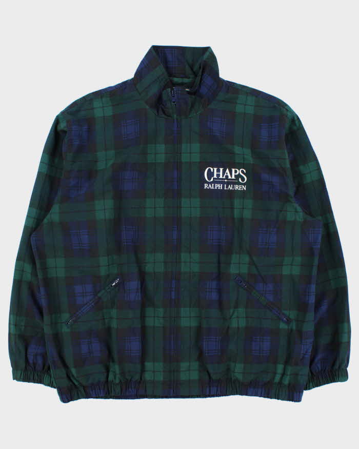 Vintage 1990s Ralph Lauren Chaps Tartan Soft Shell Harrington Windbreaker Jacket - L