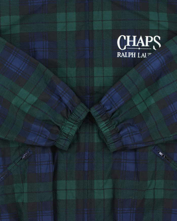 Vintage 1990s Ralph Lauren Chaps Tartan Soft Shell Harrington Windbreaker Jacket - L