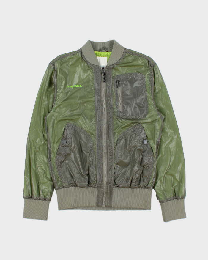 Vintage Y2K 00s Diesel Soft Shell Nylon Volt Bomber Jacket - S