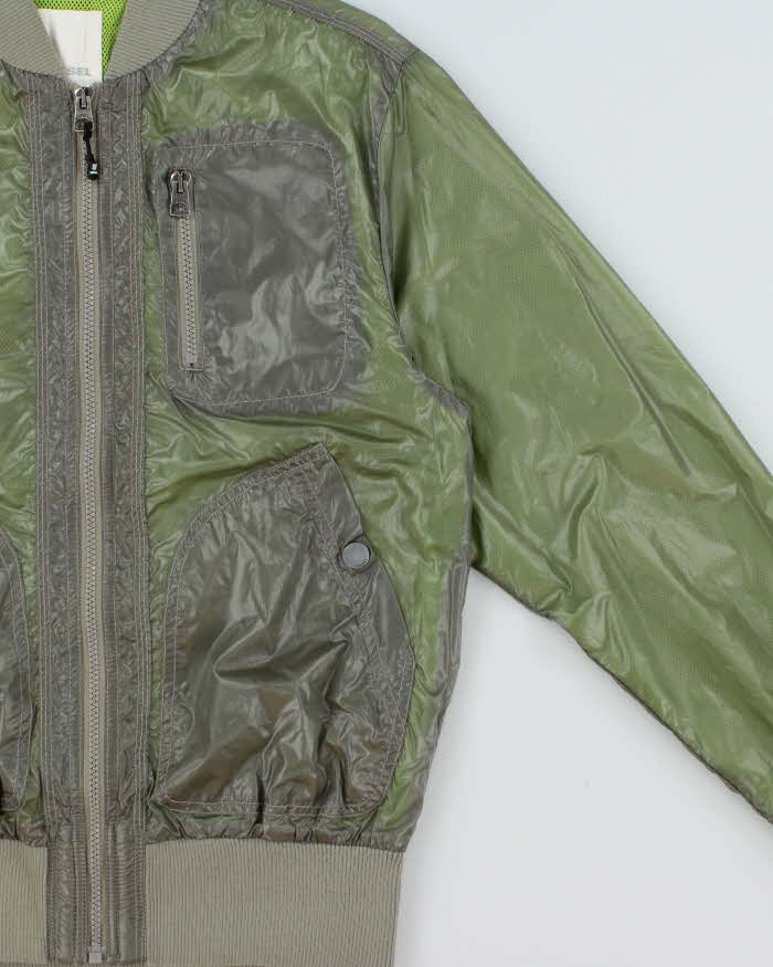 Vintage Y2K 00s Diesel Soft Shell Nylon Volt Bomber Jacket - S