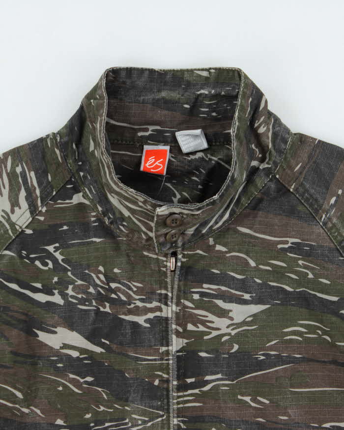 Vintage Y2K 00s éS Skateboarding Canvas Tiger Camo Harrington Jacket - M