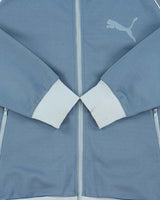 Vintage Y2K 00s Puma Baby Blue Two-Tone Funnel Neck Track Jacket - L