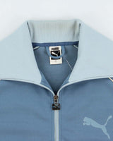 Vintage Y2K 00s Puma Baby Blue Two-Tone Funnel Neck Track Jacket - L