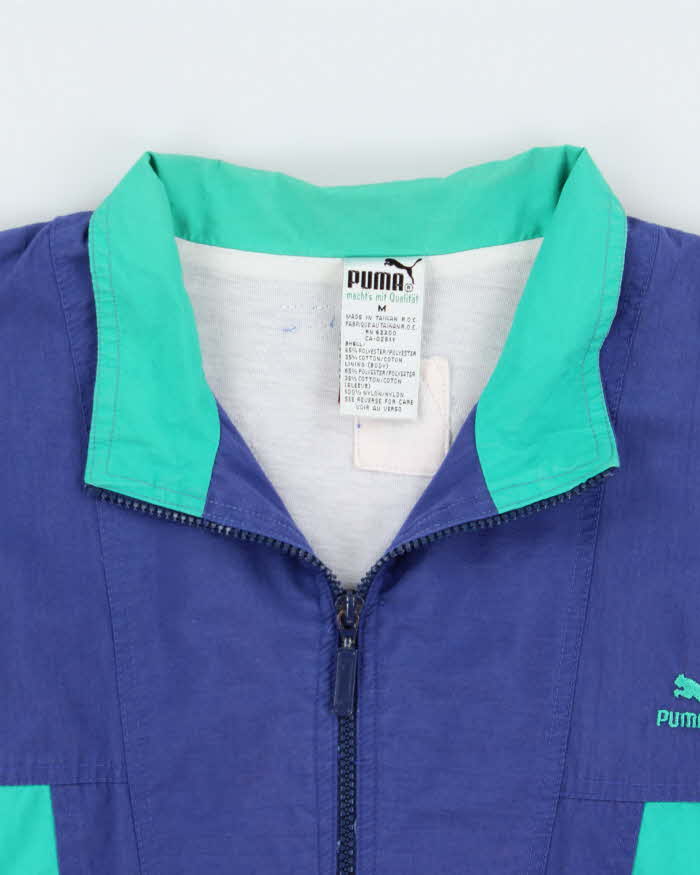 Vintage 1990s Puma Classic Soft Shell Cotton Blend Windbreaker Jacket - M