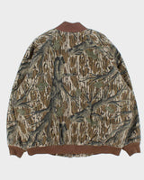 Vintage 1990s Duxbak Realtree Camo Quilt Lined Canvas Made In USA Hunting Bomber Jacket - XL