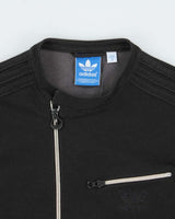 Vintage Y2K 00s Adidas Originals Satin 3-Stripe Asymmetrical Cafe Racer Track Jacket - M