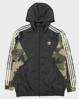 Vintage Adidas Originals Soft Shell Camo Hooded Windbreaker Jacket - L