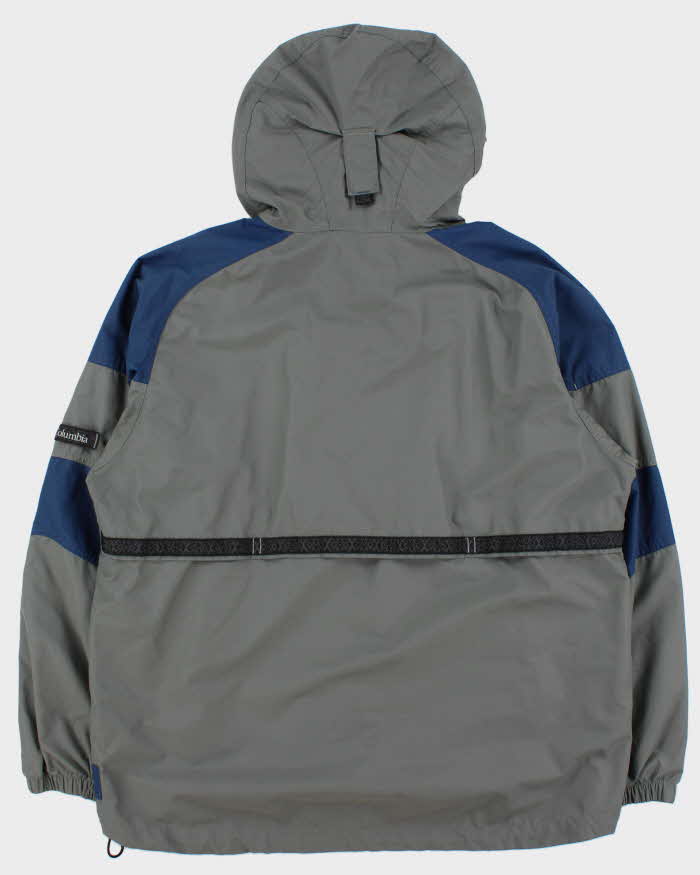 Vintage 1990s Columbia Half-zip Packable Hooded Waterproof Jacket - L