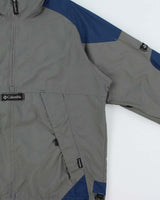 Vintage 1990s Columbia Half-zip Packable Hooded Waterproof Jacket - L