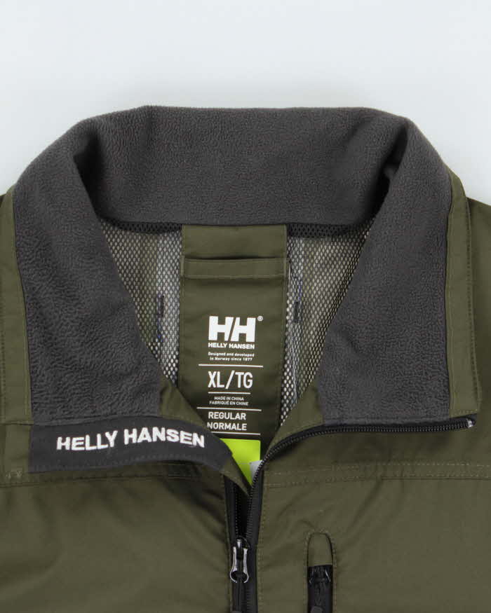 Vintage Helly Hansen Khaki 'Crew' Technical Shell Hiking Jacket - XL