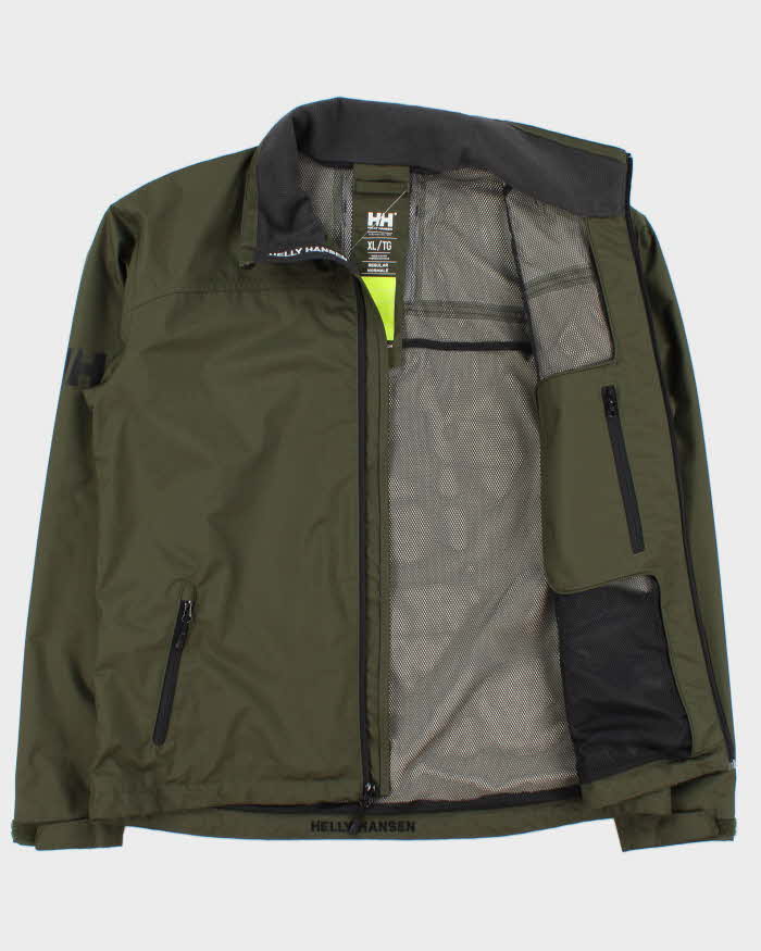 Vintage Helly Hansen Khaki 'Crew' Technical Shell Hiking Jacket - XL