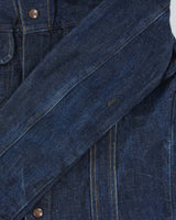 Vintage 1970s GWG Union Made In Canada Raw Dark Wash Denim Snap Button Trucker Jacket - S